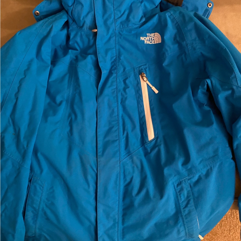 Mens Medium Aqua Blue North Face winter jacket. Like new